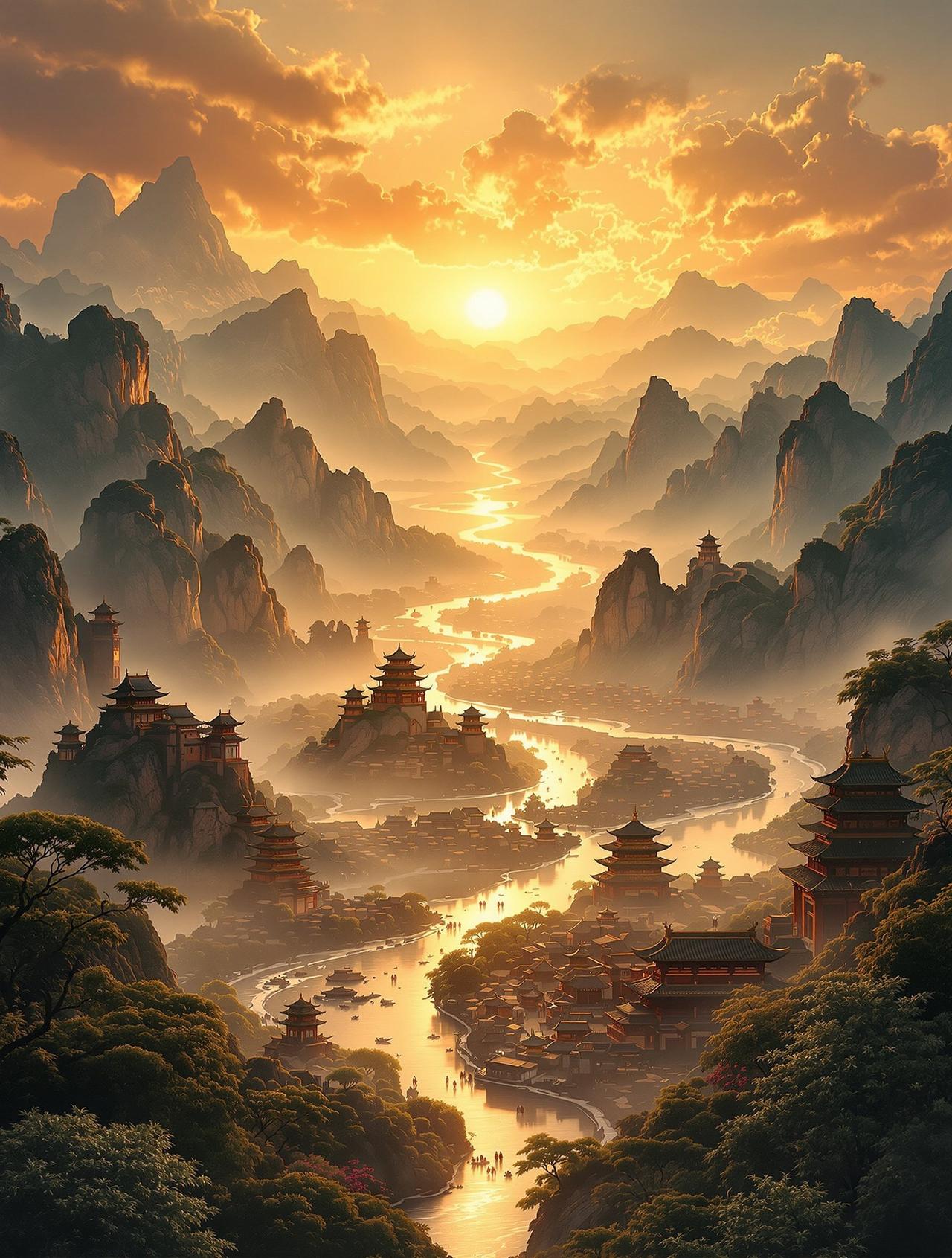 晨曦·长河