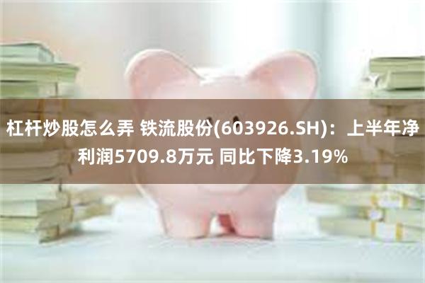 杠杆炒股怎么弄 铁流股份(603926.SH)：上半年净利润5709.8万元 同比下降3.19%