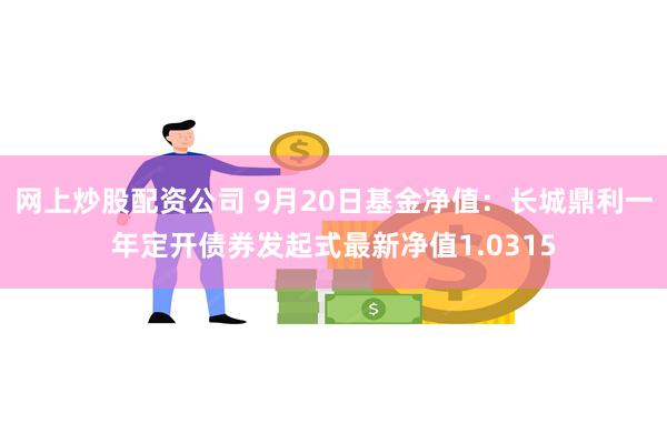 网上炒股配资公司 9月20日基金净值：长城鼎利一年定开债券发起式最新净值1.0315