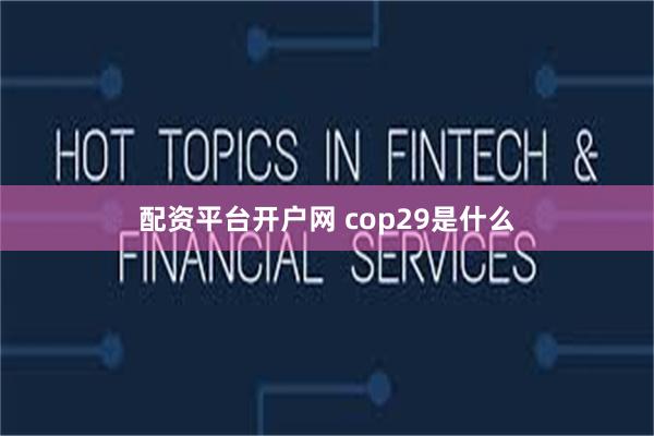 配资平台开户网 cop29是什么